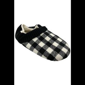 MUK LUKS Women's Step-In Soft Sole Flannel Slipper Black Plaid -